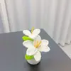 Planta Mini Maceta de Flor de Lirio Tejida a Crochet con Hilo Hecha a Mano Transfronteriza, Decoración de Escritorio de Casa Coche Regalo, Planta Artificial en Maceta