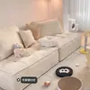 Sofá Bloco de Tofu Minimalista na Cor Creme, Módulo Cubo de Tecido Técnico de Um Lugar, Combinação de Dois Lugares, Poltrona Preguiçosa de Chão para Apartamento Pequeno