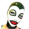 Nova Moda Capuz de Látex Fetish Máscara de Borracha com Bordas Pretas nos Cantos dos Olhos e da Boca, Capuz de Látex Sexy