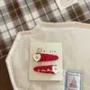Nuevo Pasador de Pelo con Lazo de Tela a Cuadros Otoño e Invierno Rojo Retro de Puntos BB Pasador Versátil para Niños
