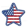 Ca146 Bandeira Americana Estrela de Cinco Pontas Formato Jogos Americanos Decoração de Festa Louça de Papel Jogos Americanos Descartáveis Moldados