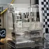 Caixa de Armazenamento de Cosméticos para Mesa, Organizador de Produtos de Skincare Doméstico, Suporte de Armazenamento, Caixa Acrílica à Prova de Poeira para Toucador