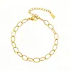 Pulsera de acero de titanio con cadena ovalada en relieve para mujer, joyería versátil de lujo ligero que conserva el color, suministro directo del fabricante, lote mixto disponible, personalizable
