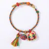 Zongzi Pequeno Tecido à Mão com Fio de Cinco Cores, Novos Acessórios DIY Estilo Étnico Chinês, Pulseiras Festivas Infantis Estilo Casal