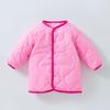 Nova roupa infantil para meninas, gola redonda, manga longa, cor sólida, combina com tudo, acolchoada de algodão, outono e inverno, roupas infantis, jaqueta casual de tricô quente e espessa