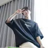 Suministro directo de fábrica camiseta estampada de dibujos animados de 220 g para hombre, verano, manga corta, ropa de algodón de manga corta para niños americanos