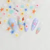 Adesivos de Unha Plumeria de Verão Novos e Modernos Plumeria Estrela do Mar Oceano Dopamina Adesivos de Decoração de Unha 3D
