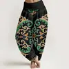Pantalones Casuales Versátiles de Moda Estilo Nuevo 3D Estampado Digital Europeo y Americano Transfronterizo Pantalones Tailandeses para Mujer de Algodón Puro Estampado Directo Pantalones Largos de Primavera y Verano