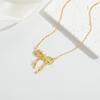 Colar Versátil Estilo Retrô Francês com Design de Cruz Personalizado Hip-Hop, Vendido Quente na Europa e América, Banhado a Cobre Ouro 14K Real