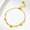 Pulsera de Acero de Titanio de Lujo Ligero para Mujer, Pulsera Versátil de Moda de Gama Alta de Nicho de Lujo Ligero para Mujer de Acero Inoxidable con Circonita de Cinco Flores