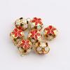 18mm Flor de Cloisonné Campana Color Antiguo Accesorios para el Cabello Campana Hueca Campana para Mascotas Colgante de Joyería
