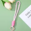Macaron Simples de Duas Cores Cor Contrastante Corda de Mão Trançada Simples Versátil Cordão para Celular Pingente de Chaveiro Material DIY
