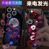 Capa de Celular Luminous Apple 16 DIY Apple 14Plus Masculina Apple 11ProMax Vidro Aplicável