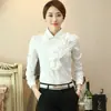 Nueva Camisa Blanca de Gasa con Cuello de Muñeca Fruncido Estilo Coreano de Primavera para Mujer, Manga Larga, Corte Profesional, Capa Base