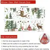 Adesivo de Parede Rena de Natal em Aquarela Árvore de Natal Cabana Floco de Neve Sala de Estar Quarto Festivo Auto-Adesivo PVC Adesivo Decorativo
