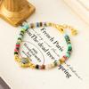 Pulsera de cuentas de malaquita de piedra de color de estilo étnico retro europeo y americano para mujer, nicho, temperamento de alto sentido, venta al por mayor