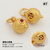 Plata Esterlina S925 Chapada en Oro Fruta Luna Sol Cinturón Círculo Abalorios Separados Colgante Paz y Alegría Cosa Buena Cacahuate Joyería DIY
