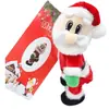 Papai Noel elétrico subindo escada com paraquedas, presente de Natal, brinquedo de Natal para vitrine