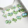 Nuevo arte de uñas con punta inferior de diamante súper brillante estilo japonés hielo transparente fruta verde color importado multicorte amor diamante joyería al por mayor