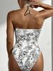 Trajes de Baño para Mujer 2023 Nuevas Llegadas Hombros Descubiertos Bikini con Cierre Frontal y Lazos Nueva Recomendación Popular de Una Pieza Sexy