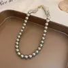 Collar de Perlas con Cuentas Estilo Retro Francés, Cadena para Clavícula de Lujo Ligero Nicho, Temperamento a la Moda, Joyería Versátil para Mujeres, Sensación de Alta Gama