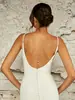 Sencilla cadena trasera de borlas de perlas de doble capa, accesorio para vestido de novia con espalda descubierta, cadena decorativa de espalda de alta gama