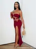 Vestido ajustado de verano-primavera europeo y americano de color liso, elegante, a la moda, corto, con abertura alta
