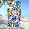 Toalla de Baño Absorbente de Agua de Secado Rápido para Niños con Dibujos Animados Transfronterizos Temu Lilo y Stitch Ángel Bebé Stitch Toalla de Playa