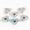 Accesorios para joyería DIY mitad plata 925 oro microincrustación concha de abulón Conector de corazón de manzana y durazno