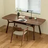 Mesa de Comedor Larga Estilo Italiano de Nogal Negro Norteamericano Moderno Madera Maciza Nórdica Lujo Ligero Mesa de Comedor Espesor Grande para Villa Grande