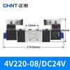 Válvula solenoide Chint 4v210-08 válvula inversora de cinco vías y dos posiciones 220V válvula de control 24v válvula neumática bobina 12v 36