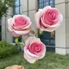 3 Rosas Artificiales Sólidas para Exportación, Flores Falsas para Boda y Decoración del Hogar, Mayoreo