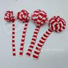 Em estoque Boneca de Natal Brinquedo Lenço Tira de Tecido Colorida Listrada Decorativa Tricô Lã Mini Lenço