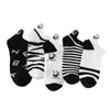 Nuevos calcetines de barco bordados de cebra para mujer Primavera y Verano 2021 Calcetines cortos estilo académico ins Moda coreana Talón tridimensional Calcetines para mujer