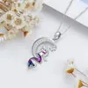 Collar de Resina de Sirena Transfronterizo Europeo y Americano para Mujer, Cadena para Clavícula con Colgante de Luna y Estrella Versátil y Elegante, Estilo Nicho de Ins