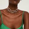 Nuevo collar de malla con diamantes de imitación transfronterizos, estilo europeo y americano, geométrico, sexy, accesorios de moda, collar para mujer