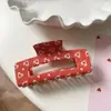 Yhj Accesorios para el Cabello para Mujer Acrílico Día de San Valentín Pasador Rectangular Grande Corazón Cupido Rosa Pinza Pinza de Tiburón