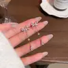 Pendientes de aro con forma de lazo y gota de agua de circón estilo coreano para mujer, Pendientes de diseño nicho de lujo ligero, Accesorios para orejas elegantes y versátiles
