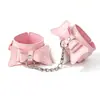 Set de moño rosa brillante de cuero para accesorios SM eróticos, esposas para entrenamiento de sirvienta, productos para adultos venta al por mayor de fábrica y entrega