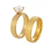 Set de Anillos de Diamantes Nuevos Transfronterizos con Diamantes para Parejas, Anillo Simple Romboidal de Acero de Titanio para Hombre, Joyería de Lujo Ligero para Mujer, Venta al por Mayor de Anillos de Boda
