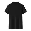 Camisa Polo Masculina de Manga Curta para Negócios com Gola Reversível, Modelagem Justa e Solta, Roupa Top Juvenil Feminina de Meia Manga