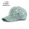 Sombrero de Estilo Étnico para Mujer, Gorra de Béisbol con Lentejuelas, Gorra de Mezclilla Personalizada Rígida Desgastada, Sombrero de Protección Solar para Exteriores