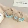 Aretes de Perla Florales Bloque de Color Estilo Fresco Aguja de Plata, Etéreos y Sencillos, de Moda y Elegantes para Mujer, Nueva Colección Primavera/Verano, Realzan el Ambiente