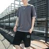 Verão Novo Casual Roupa Esportiva Masculina Algodão Puro Manga Curta Camiseta Shorts Conjunto Completo de Roupa Fitness da Moda Conjunto de Duas Peças