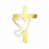Adorno para pastel de cruz de paloma de la paz estilo ins transfronterizo para comunión, bautizo de bebé y decoración de fiesta