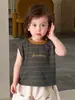 Estilo Coreano Roupas de Verão para Bebê Menino Novo Estilo Jaqueta Protetora do Sol para Exterior Conjunto Simples de Shorts com Colete e Top de Cor Contrastante