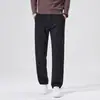 Calça esportiva grossa de outono para homens, calça comprida casual, calça de moletom de algodão tricotado com perna reta para corrida, calça casual tricotada