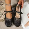 Nuevos Zapatos de Mujer de Malla Estilo Francés con Lazo, Boca Baja Cuadrada, Zapatos de Ballet Mary Jane de Malla, Zapatos Bajos Tipo Náutico