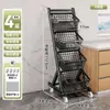 Prateleira de Armazenamento de Cozinha de Chão Multi-Camadas Frutas e Vegetais Cesta de Vegetais Multifuncional Armazenamento de Lanches para Sala de Estar Metabo