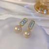 Pendientes de perlas barrocas retro francesas para mujer, ligeros, de lujo, de alta calidad, de nicho, de aleación popular s925